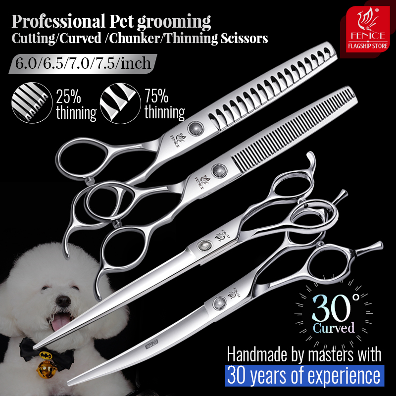 Grooming Scissors - Fenice 6//6.5/7/7.5 Polegada profissional pet cães