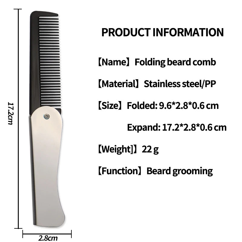 1 unidade Pente de Aço Dobráve - Beard Oil avaliação e preço