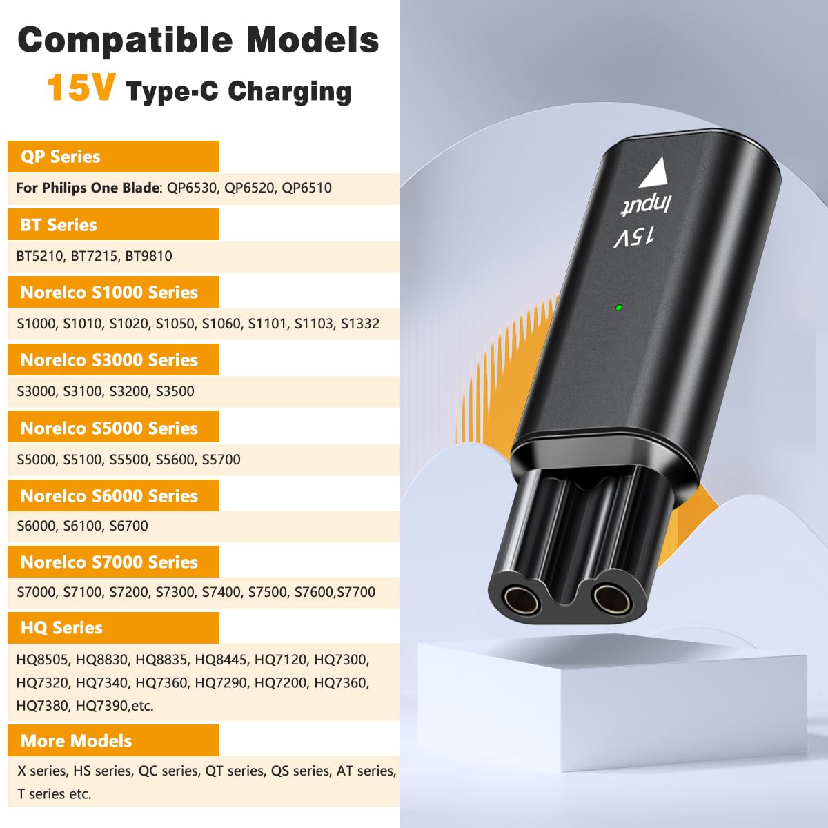 Brangdy 15v hq8505 tipo-c adap - Body Trimmer avaliação e preço